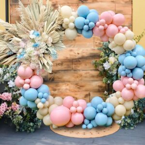 DIY Gender Reveal Party Decorations-138pcs Pink and Blue Balloon Garland Kits for Gender Reveal Balloons Backdrop Wall Birthday Party Supplies Bridal Shower Decor Boy Girl Baby Shower Decorations