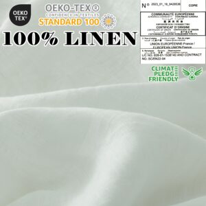 CozyQQ 100% Linen Duvet Cover - Belgian Linen Natural Washed Flax Duvet Cover, Breathable Soft 3 Pieces Bedding Summer Queen Duvet Cover with Zipper Closure 8 Ties (90x90, No Comforter)