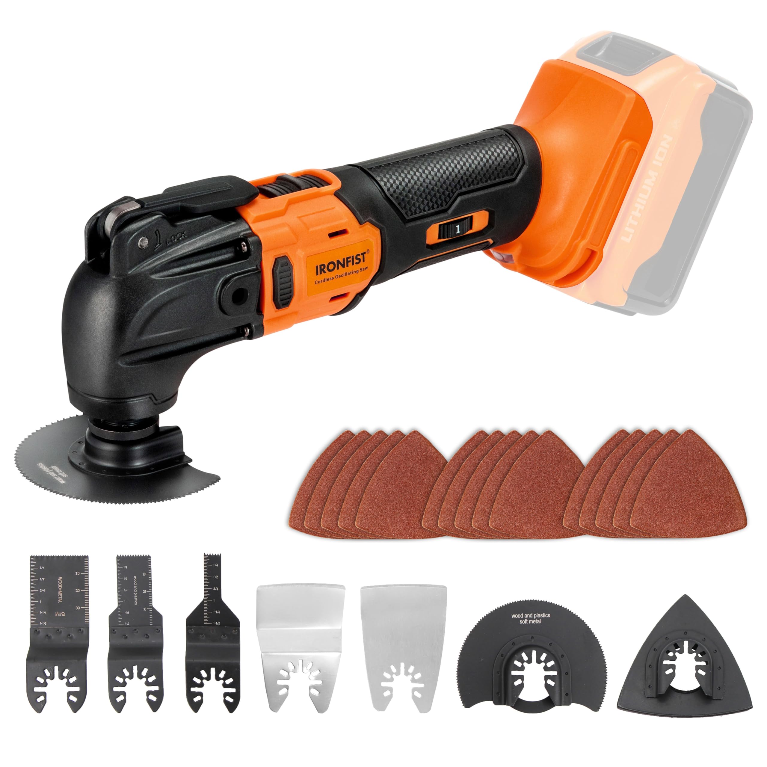 IRONFIST Cordless Oscillating Tool for DEWALT 20V MAX Battery, Brushless Motor 6 Speed Quick Change Blades, Multi Tool for Cutting Wood, Scraping, Sanding (NO BATTERY)