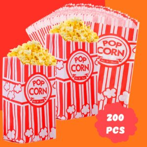 200 Pieces Paper Popcorn Bags 2 oz Pop Corner Bags Individual Servings for Popcorn Machine Party Disposable Pop Corn Storage Christmas Bag Bulk