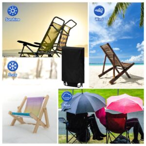 Windyun 3 Pcs Zero Gravity Folding Chair Cover 43.3 x 28 x 8 Inch Dustproof Folding Chair Cover Waterproof Outdoor Beach Chair Oxford Fabric Recliner Black for Patio Lawn Beach Furniture