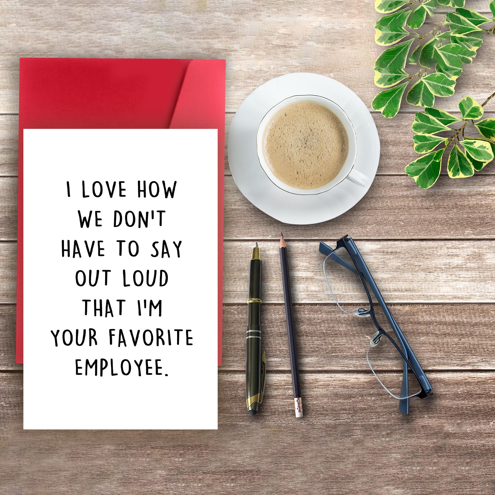 Huameigf Humor Boss’s Day Card for Boss, Funny I'm Your Favorite Employee Card for Boss, Best Boss Day Appreciation Card for Mentor, Office Boss Day Card from Staff