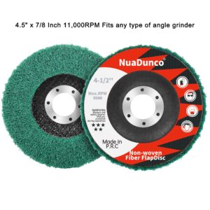 NuoDunco 15Pcs 180# 320# 600# Scour Flap Disc 4 1/2 Inch Angle Grinder Attachment for Metal & Wood Scouring Pads Polishing Wheel Sanding Disc Paint Rust Remover