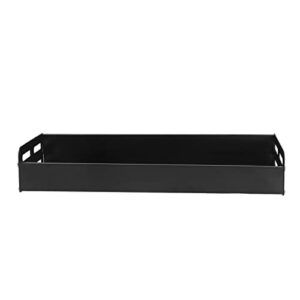 Deosdum Wall Mounted Kitchen Shelf Space Aluminum Rustproof Structure Floating Wall Shelves with 5 Hooks for Kitchen Black (30cm Long Black)