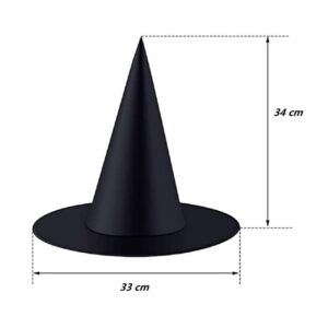 LKQBBSZ Witch Hat, Black Witch Hat for Kids, Halloween Witch Costume Accessories, Yard Decoration and Carnivals Hats