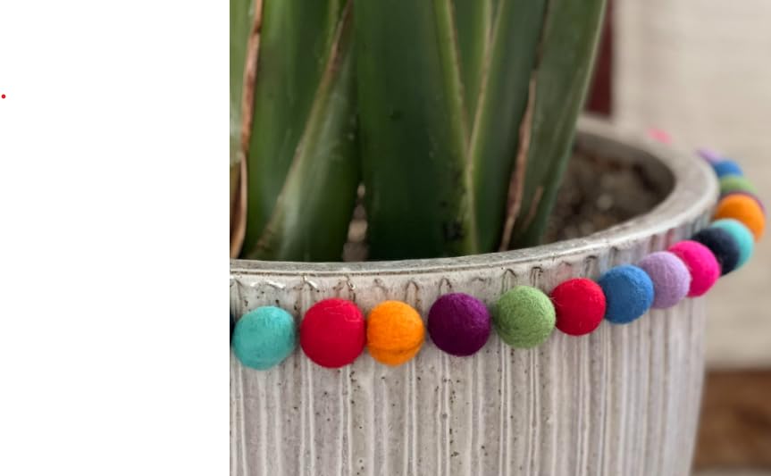 Felt Pom Poms - Wool Felt Balls - 10 Vibrant Colors - 40 Pieces - 2cm (~0.8 inch) Size Each - Craft - DIY - Handmade 100% New Zealand Wool