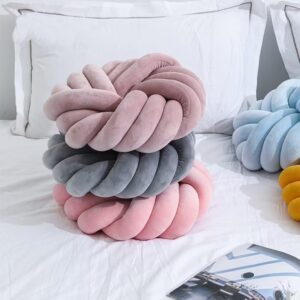 Youjiayi Knot Pillow Ball Round Cushion Decoration Knotted Throw Pillows Sofa Floor Car Pillow Back Cushion Kids Toys,Ivory