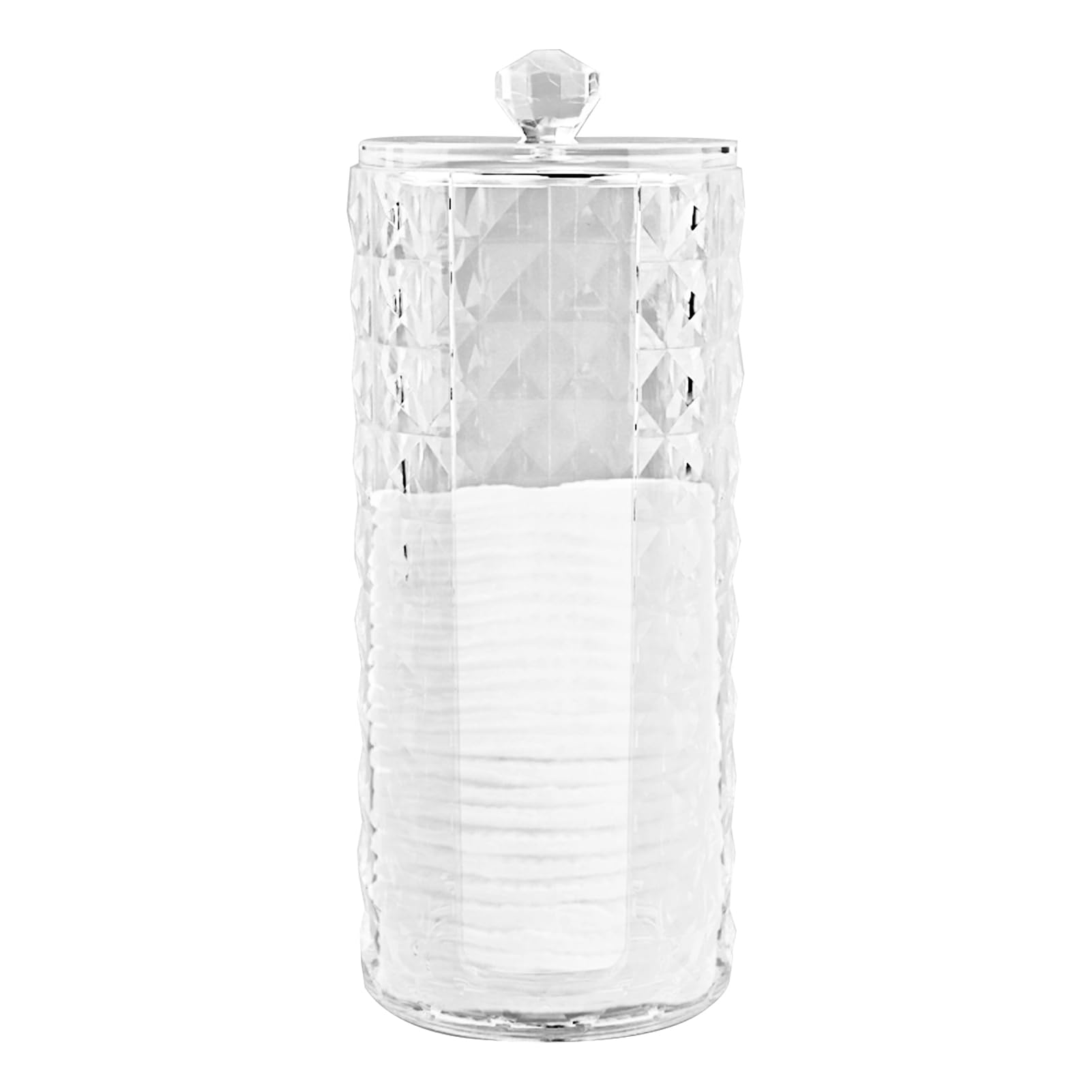 Serveyou Bathroom Cup Dispenser,Mouthwash Cup Holder,Transparent Round Cotton Cotton Storage Tube with Cover,Acrylic PS Plastic Side Opening High Toughness for Bathroom Makeup Organizer