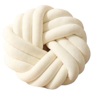 youjiayi knot pillow ball round cushion decoration knotted throw pillows sofa floor car pillow back cushion kids toys,ivory