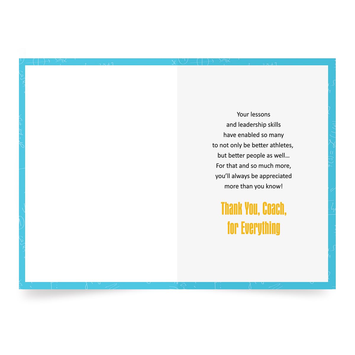 Designer Greetings Special Thoughts, Thank You, Coach Greeting Card, Clipboard and Silver Foil Design (6 Cards with Envelopes) – Perfect for any sport!