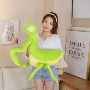 Skyseen Praying Mantis Pillow Mantis Animal Insect Shaped Throw Pillow for Home Decoration 27.6"