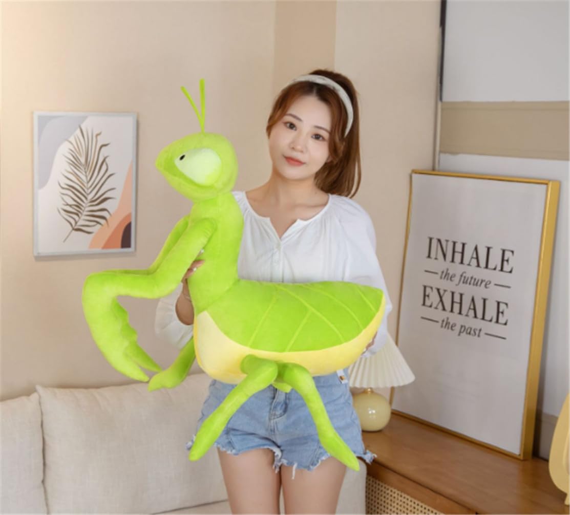 Skyseen Praying Mantis Pillow Mantis Animal Insect Shaped Throw Pillow for Home Decoration 27.6"