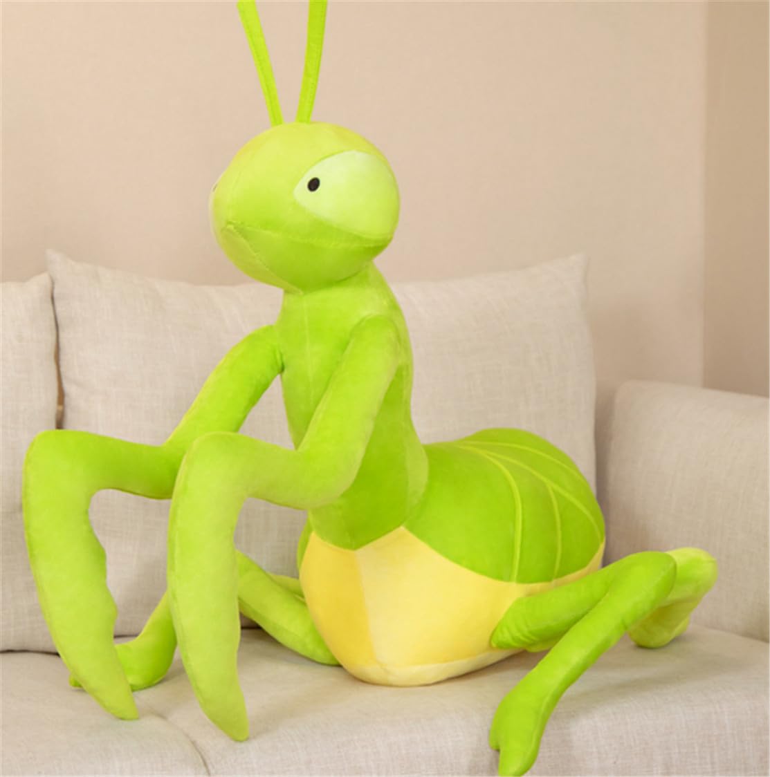 Skyseen Praying Mantis Pillow Mantis Animal Insect Shaped Throw Pillow for Home Decoration 27.6"