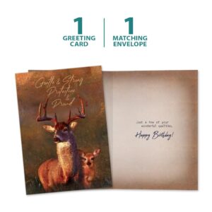 Tree-Free Greetings - Birthday Cards - Artful Designs - 1 Card + Matching Envelope - Made in USA - 100% Recycled Paper - 5"x7" - Deer Qualities (GO65473)