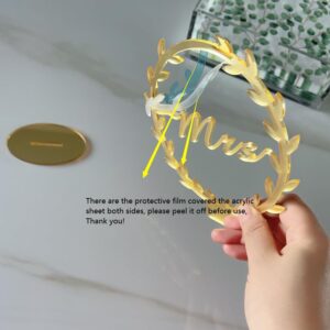 Gold Mirror MR and MRS Wedding Deco,Gold Standing Mr & Mrs Sign Rustic Mr and Mrs Sign for Sweetheart Table Decor