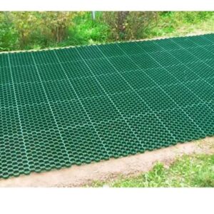 Permeable Grass Pavers Grid Flat-Interlocked,HDPE Plastic Shed Base for Landscaping and Soil Reinforcement in Parking Lots,RV and Boat Storage Pads,Driveways (8 Pieces/22 sq.ft.) (Green)