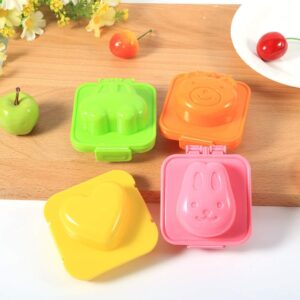 Boiled Egg Mold, 6PCS Cartoon Cute Boil Egg Mold/Fish Car Heart Shape Egg Sushi Rice Mold Mould/Decorating Fondant Cake Tool, Rice Mold Kids Hard Boiled Egg Shaper