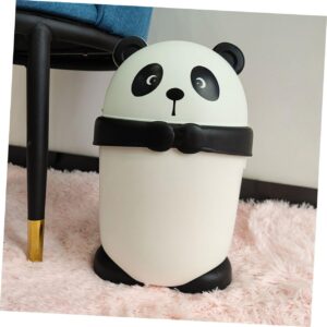 FUNOMOCYA 's Room Small Dinosaur Trash Can Mini Trashcan Desk Garbage Can Car Trash Can with Lid Bedroom Trash Can Waste Container Waste Paper Basket Plastic Cartoon Waste Bin Panda