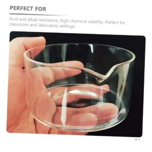 FUNOMOCYA Glass Crystallization Dish for Laboratory Use High Borosilicate Glass Storage Dish with Spout Ideal for Monomer and Scientific Experiments Size