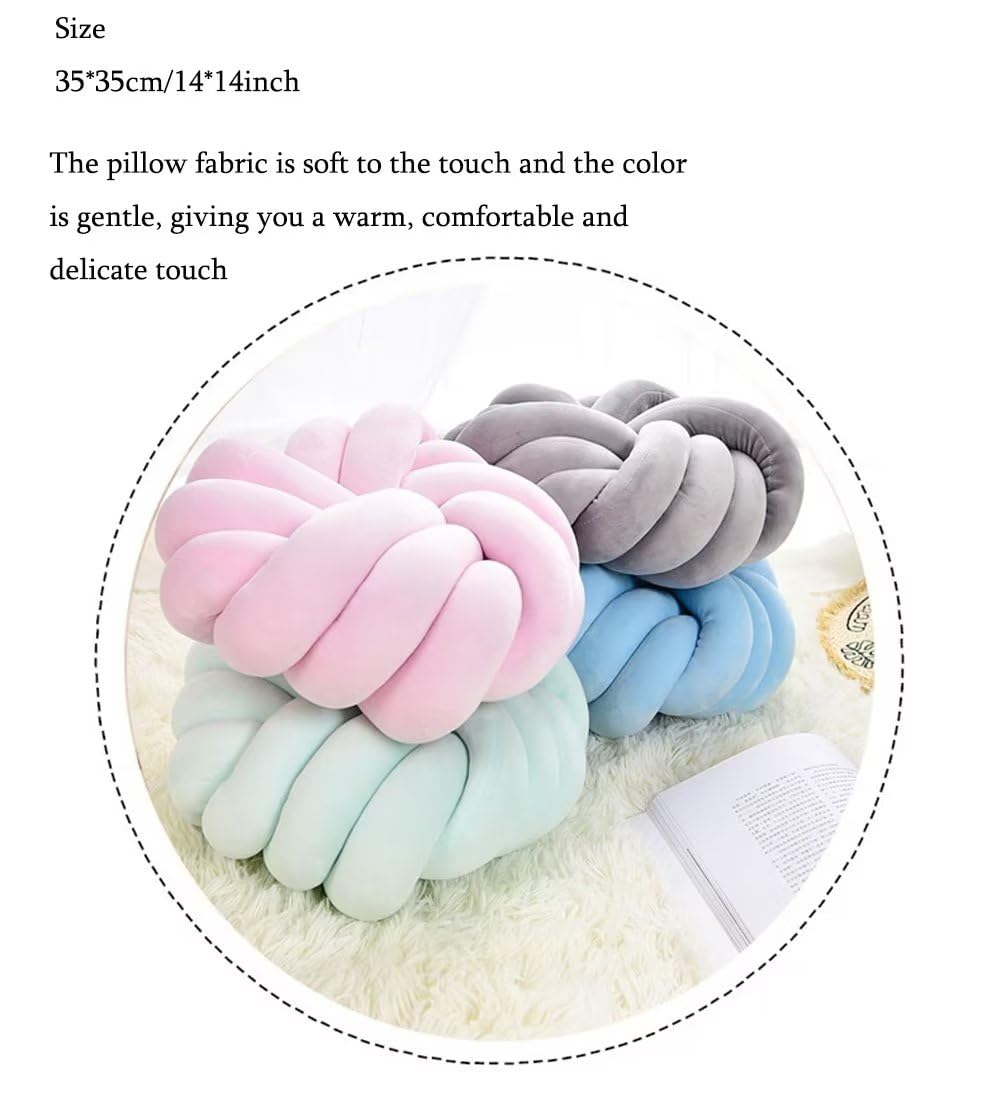 Youjiayi Knot Pillow Ball Round Cushion Decoration Knotted Throw Pillows Sofa Floor Car Pillow Back Cushion Kids Toys,Ivory