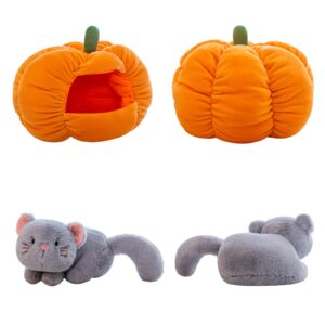 Keludu Halloween Plush Pillow Pumpkin with Dog - Creative Design | Soft Stuffed Animal