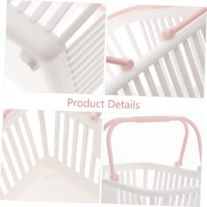 GRIRIW 3pcs White Plastic Laundry Hampers, Portable Storage Baskets with Handles, Mini Clothes Rack for Kids, Bathroom, Kitchen, Garden, Party Supplies