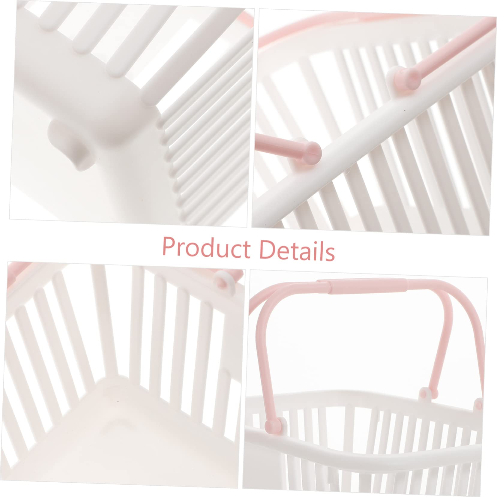 GRIRIW 3pcs White Plastic Laundry Hampers, Portable Storage Baskets with Handles, Mini Clothes Rack for Kids, Bathroom, Kitchen, Garden, Party Supplies