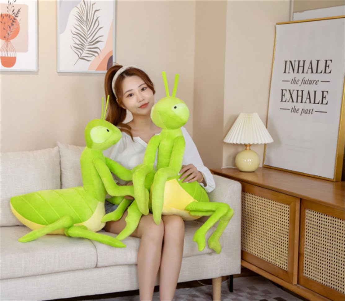 Skyseen Praying Mantis Pillow Mantis Animal Insect Shaped Throw Pillow for Home Decoration 27.6"