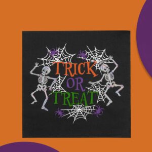 xo, Fetti Halloween Trick or Treat Napkins - 3-ply, 25 pcs | Happy Halloween Party Decorations, Spiderweb Supplies, Spooky Tableware