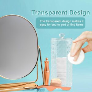 Serveyou Bathroom Cup Dispenser,Mouthwash Cup Holder,Transparent Round Cotton Cotton Storage Tube with Cover,Acrylic PS Plastic Side Opening High Toughness for Bathroom Makeup Organizer