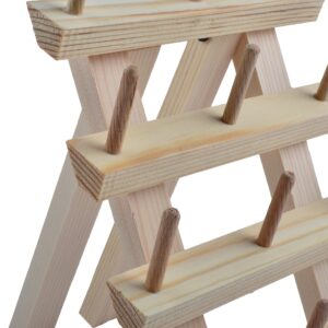 NW 12-Spools Wooden Thread Holder Sewing and Embroidery Thread Rack and Organizer Thread Rack for Sewing with Hanging Hooks