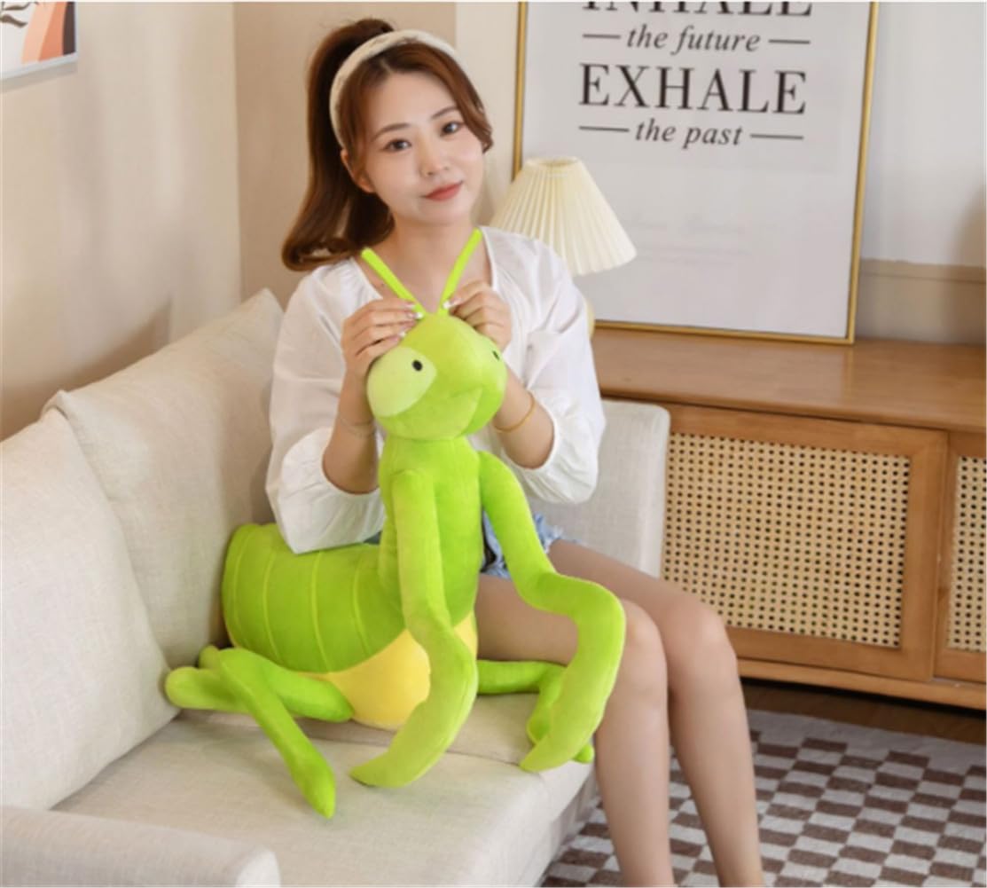 Skyseen Praying Mantis Pillow Mantis Animal Insect Shaped Throw Pillow for Home Decoration 27.6"