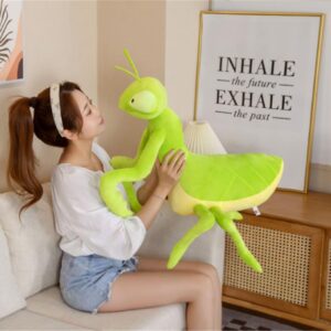 Skyseen Praying Mantis Pillow Mantis Animal Insect Shaped Throw Pillow for Home Decoration 27.6"