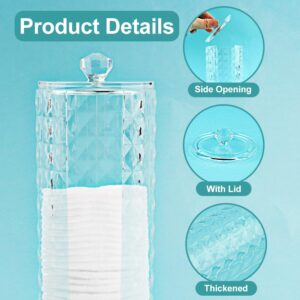 Serveyou Bathroom Cup Dispenser,Mouthwash Cup Holder,Transparent Round Cotton Cotton Storage Tube with Cover,Acrylic PS Plastic Side Opening High Toughness for Bathroom Makeup Organizer