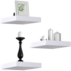 Sorbus Floating Shelves Bundle - Rectangular and Square Sets - 6 Floating Shleves - Hanging Wall Shelves for Home Decor, Photo Frames, & Trophy Display