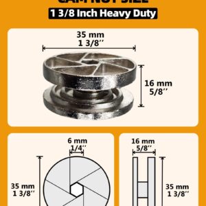 Replacement Heavy Duty Cam Wheel Locks Compatible with IKEA 114670 as Bed Frame Parts for MALM, BRIMNES, BIRKELAND & More (4, 35mm)