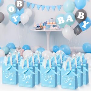 Qilery 50 Sets 8" Baby Boy Gift Bags with Tissue Paper It's a Boy Baby Shower Bag Blue Baby Shower Bags with Handle Paper Gift Bag for Guests Gender Reveal Baby Shower Party Favors