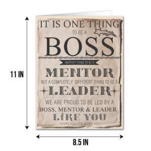 Qiliji Retro Boss Birthday Card for Men Women, Funny Bosses Day Gift, Big Boss's Day Card, Jumbo Boss Birthday Card, Appreciation Card for Boss Leader Mentor, Thank You for Being You