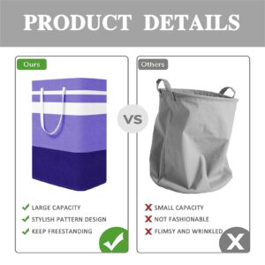 Kewjug 2-Pack Foldable Laundry Basket,Large Laundry Baskets with Handles,Waterproof Laundry Hamper,Collapsible Laundry Hampers for Clothes Organizer 80L (Black&Purple)