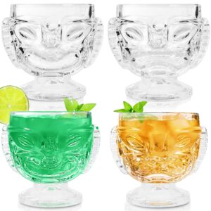 gusnilo tiki glasses tiki cups cocktail glasses 17oz bar glasses wine glasses cocktail glass set,tiki bar 500 ml for home bar party mojito glass for cocktails tiki mug bar glassware 4pcs