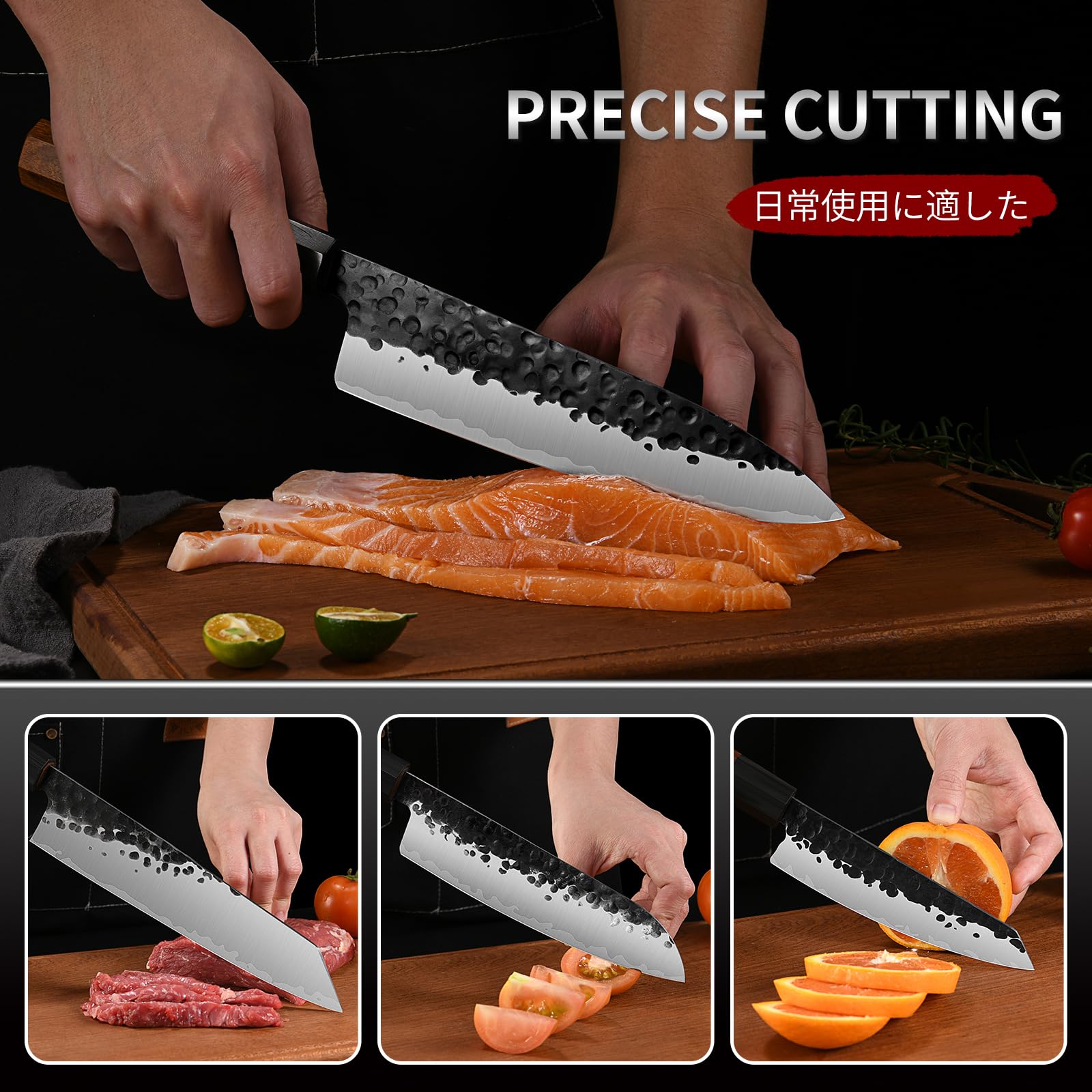 LIFVCNT Santoku Japanese Chef Knife Set, Hand Forged Kitchen Knife, 5 Layers 9CR18MOV High Carbon Chefs Knife Meat Sushi Knife, Japanese Knife with Rosewood Handle and Gift Box