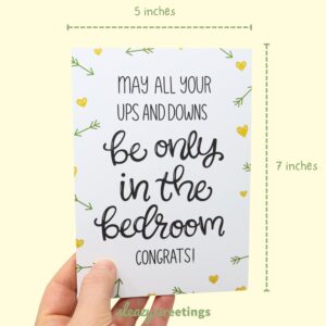 Sleazy Greetings Funny Wedding Card For Her Engaged Bachelorette Party Bridal Shower,Adult Inappropriate Engagement Card,5x7 Inch Funny Engagement Card From Friend,Ups And Downs Be Only In The