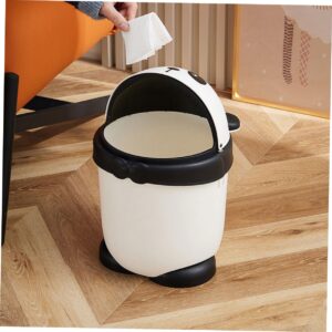 FUNOMOCYA 's Room Small Dinosaur Trash Can Mini Trashcan Desk Garbage Can Car Trash Can with Lid Bedroom Trash Can Waste Container Waste Paper Basket Plastic Cartoon Waste Bin Panda