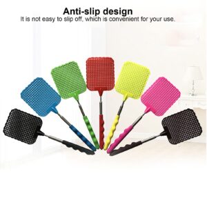 AMONIDA 9PCS Plastic Fly Swatter Multi Pack Mini Fly Swatter with Retractable Stainless Steel Rod Fly Swatter for Indoors Retractable Fly Racket for Home Office Dormitory Camping