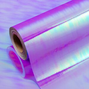 homeral iridescent wrapping paper roll-46.8 sq.ft. ombre foil purple for halloween, bridal shower, birthday, christmas, wedding, party-17inch x 32.8ft