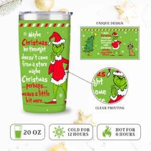 Arsemica Funny Christmas Tumbler, 20 oz Stainless Steel Insulated Travel Tumbler, Christmas Coffee Mug with Lid, Xmas Cups Keep Drinks Cold & Hot, Novelty Christmas Gifts for Women Men Coworkers