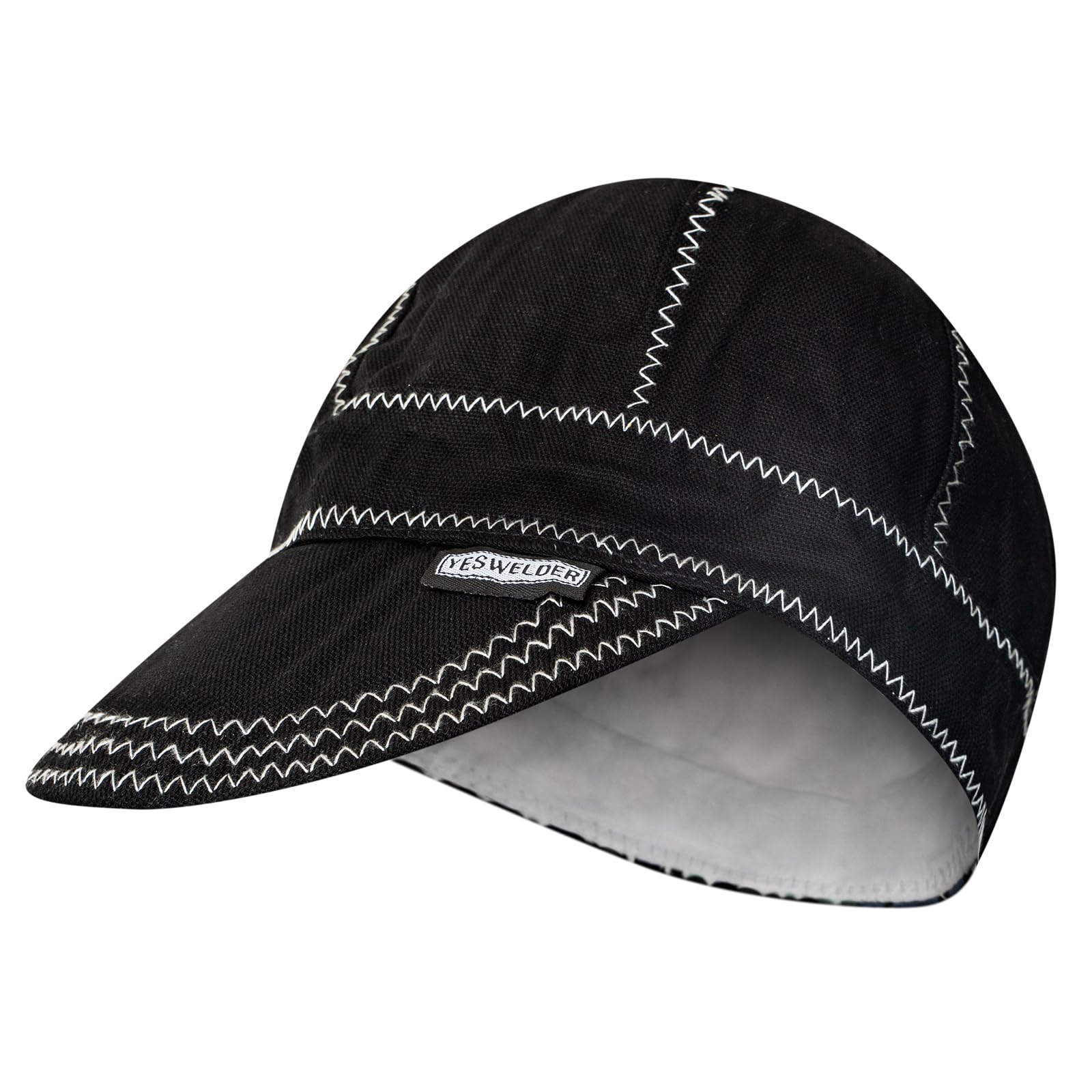 YESWELDER Welding Cap, Black 7-1/4", Heat-Resistant Reversible Protective Welders Cap