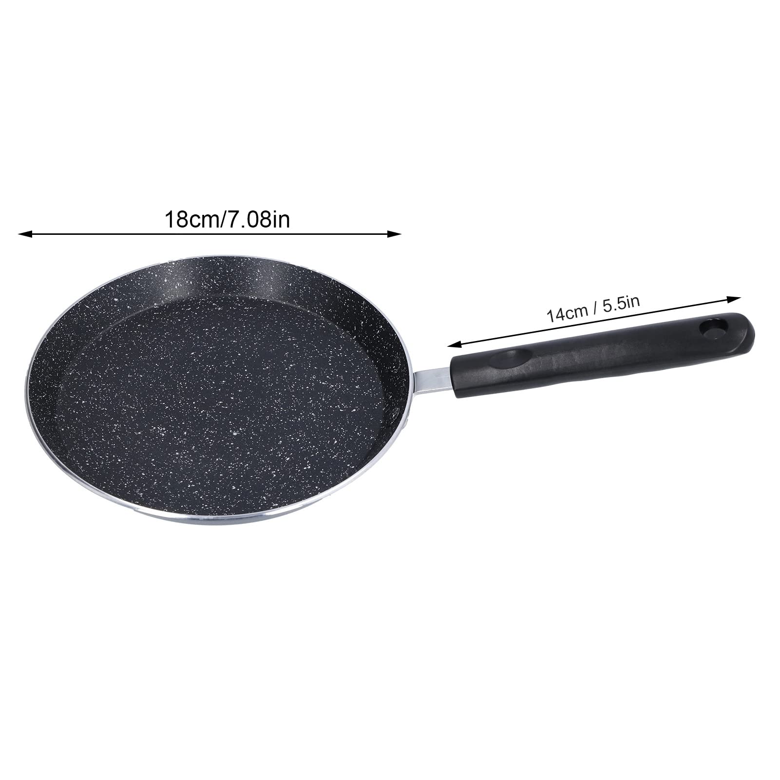 QANYEGN 6 Inch Flat Skillet, Induction Non Stick, Omelee Pan for Camping Indoor and Outdoor Cooking (Black)