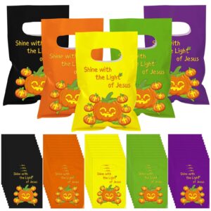 300 pcs halloween religious pumpkin candy bags for kids bulk christian jesus bible gift goody bags halloween trick or treat bags for halloween party favor