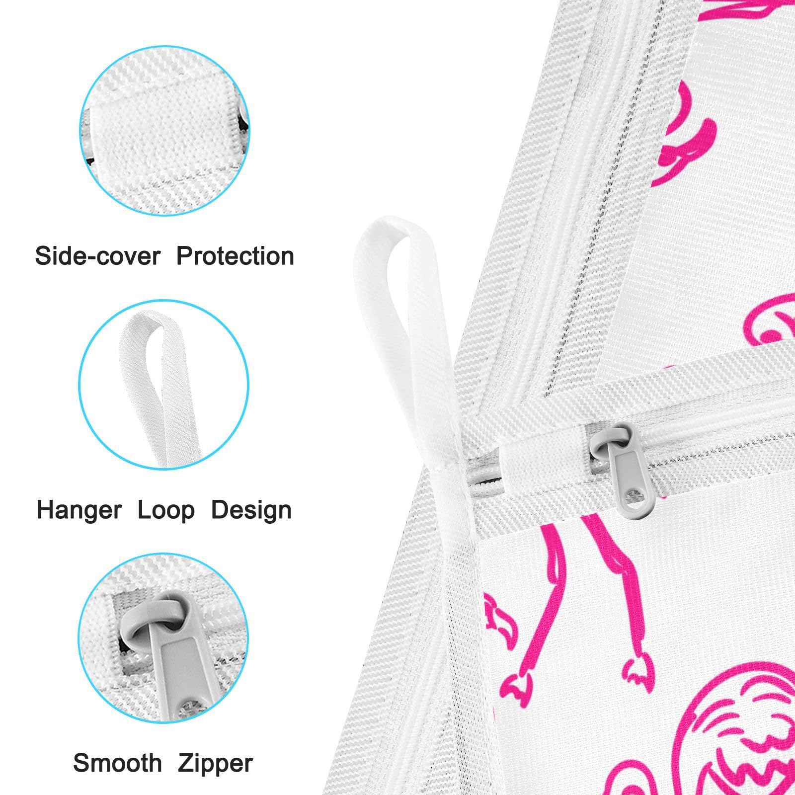 Flamingo Pink Laundry Bags Mesh Wash Bags Set of 2 Delicates Bag for Washing Machine Mesh Laundry Bag for Bra Shoe Lingerie Travel Laundry Dorm Room Essentials